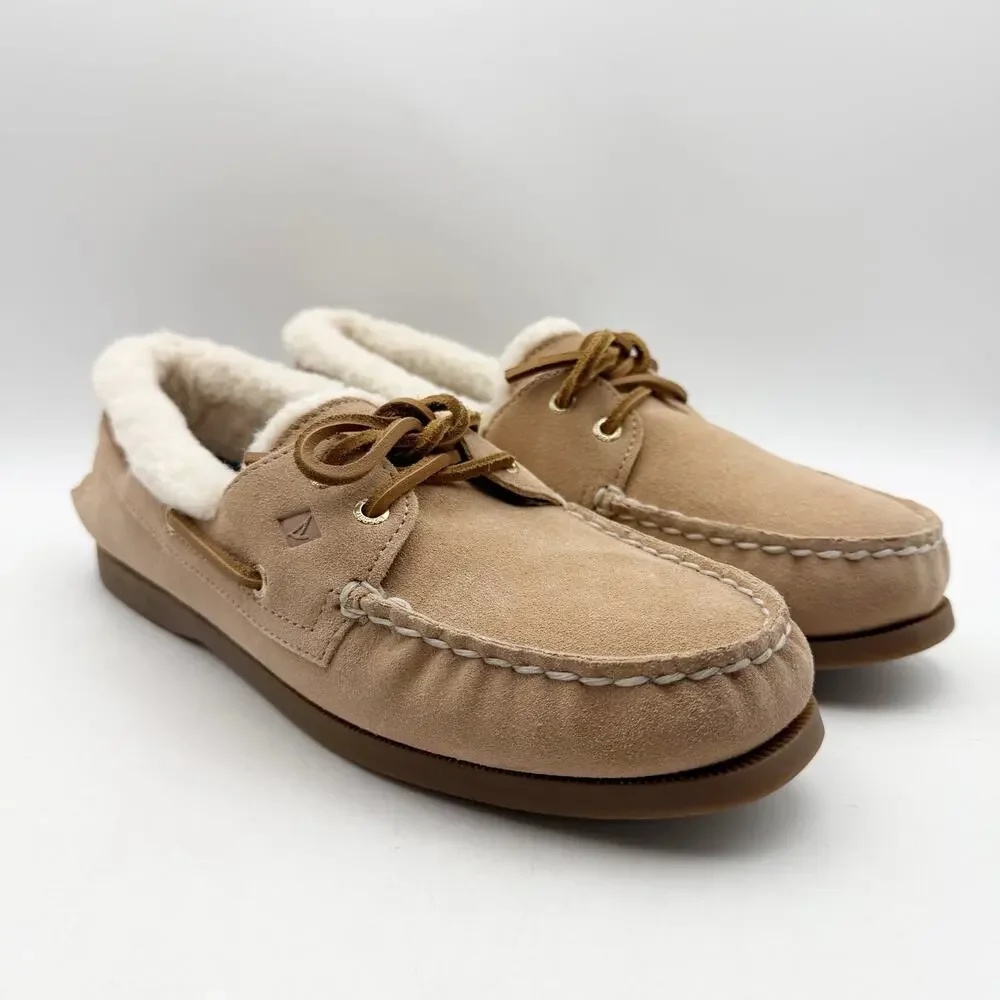 Sperry Womens Authentic Original 2 Eye Boat Shoes US 9 EU 40 Tan Suede NWOB